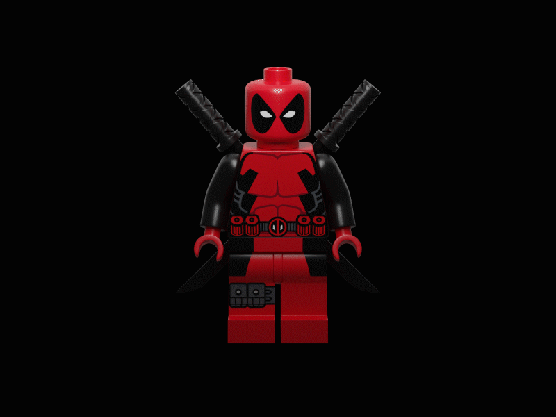 3D model of Deadpool's Lego Minifigure 3d animation blender character deadpool illustration lego marvel minifigure motion design