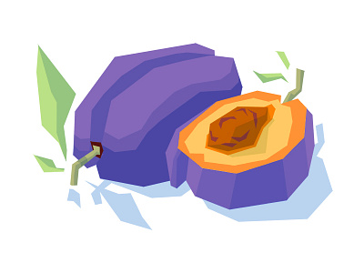 Plums - Fruit Series No. 7 design food fruit graphics illustration painting plum plums