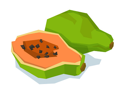 Papaya - Fruit Series No. 8 design editorial food fruit graphics illustration orange painting papaya pawpaw