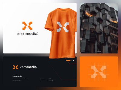 xeromedia™ brand brand design branding design graphic design grey icon illustration logo logo design logo mark logotype modern symbol top typography ui ux vask yellow