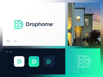 drophome™ brand brand design branding dark design graphic design green icon illustration logo logo design logo mark logotype modern symbol top typography ui ux vask