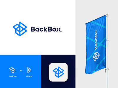 BackBox®️ app blue box brand concept designs flat icon illustration letter b logo logo design logomark minimal monogram simple symbol symbols ui ux