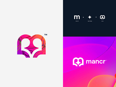 mancr™ brand branding colorful concept design gradient graphic design icon logo logo design m magic minimal monogram monogram letter mark simple symbol ui ux vector