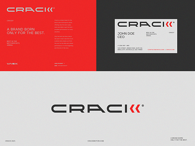 CRACK®️ automotive brand branding business card car concept graphic design illustration logo logo design logomark logotype mark motor simple typeface typography ui ux vector