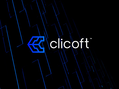 clicoft™ brand branding concept gradient illustration letter logo logo design logo designs logomark logotype minimal monogram professional simple tech typography ui ux vector