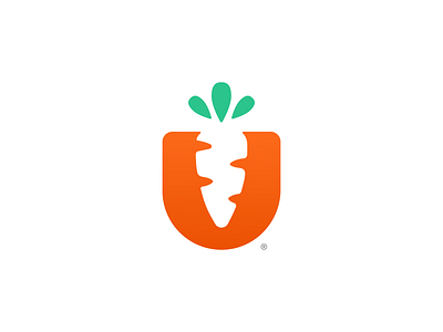 U Carrot concept brand branding carrot concept icon illustration logo logo design logomark mark minimal minimalist nature nature logo simple startup symbol ui ux vector