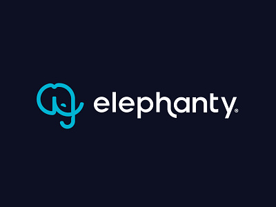 elephanty®️ animal branding design elephant graphic design icon illustration logo logo design logomark logotype mark minimal modern monogram monoline simple startup symbol typography