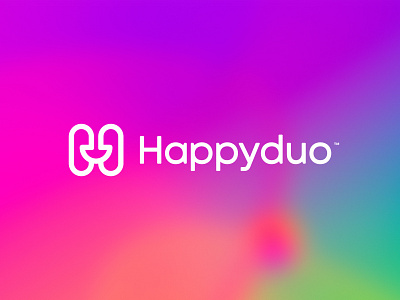 Happyduo™ brand branding colorful concept icon illustration letter logo logo design logomark mark minimal minimalist simple smile startup symbol vector