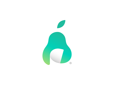 Pearpaper®️ brand branding concept fruit gradient icon illustration logo logo design logomark mark minimal minimalist modern pear simple startup symbol vector