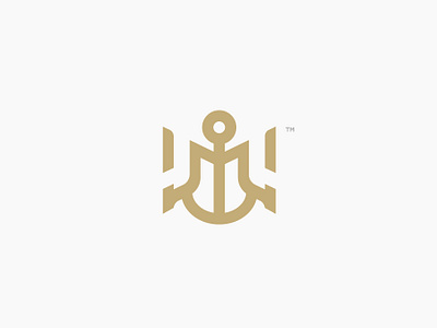 W + Anchor 99designs anchor anchor logo anchors brand branding design gold graphic design logo logo design logomark mark vector w w letter w logo