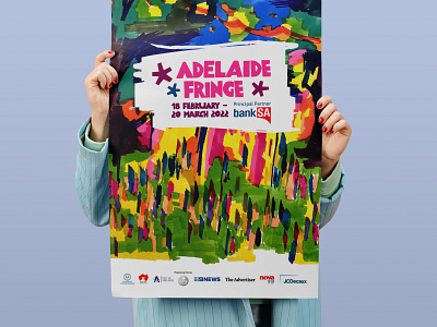 Adelaide Fringe Poster 2022 art branding bright colourful custom handdrawn marker poster
