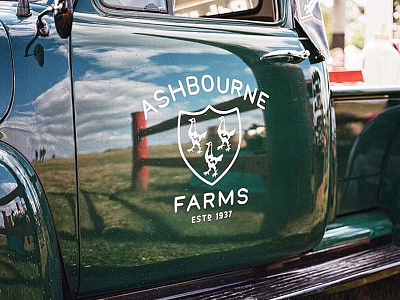 Ashbourne Farms Crest crest design hand lettered hand painted illustration truck