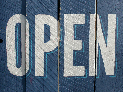 Open hand lettering open painted signs