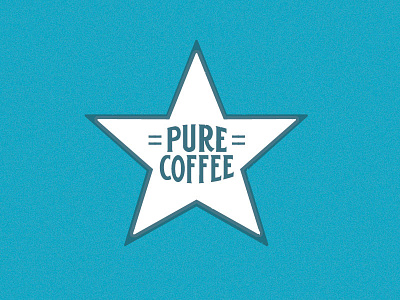 Pure Coffee blue coffee star typography