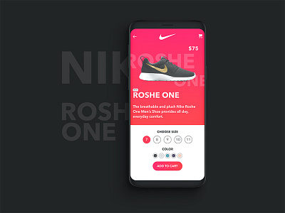 Nike App UI app daily ui galaxy s9 mobile nike shoes shopping ui