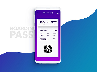 Boarding Pass app boarding pass daily ui galaxy s9 purple s9 ui