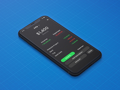 Matte Black Budget App app budget daily ui iphone x matte mobile money ui