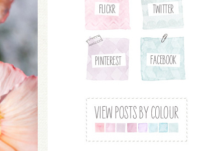 Blog Sidebar buttons sidebar social watercolour