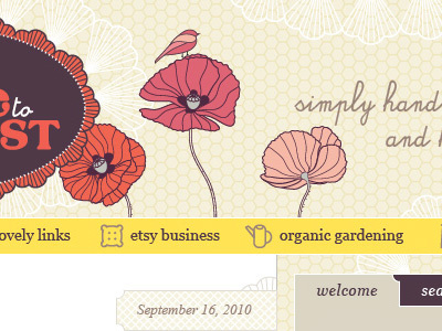 Blog Redesign colour craft handmade organic pattern poppies