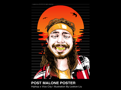 Post Malone adobe illustrator draw illustration poster art rapper street typography vector 品牌化 平面设计