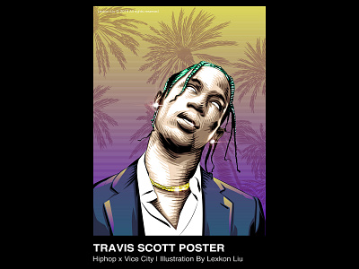 Travis Scott adobe illustrator draw illustration poster art rap rapper street vector 品牌化 平面设计