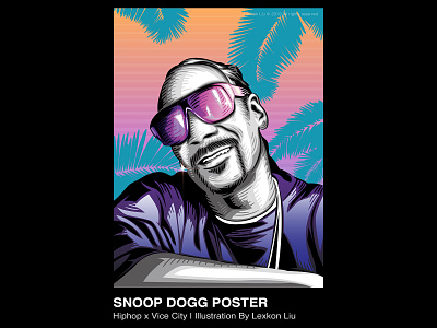 Snoop Dogg adobe illustrator draw hiphop illustration poster art rapper street vector 品牌化 平面设计