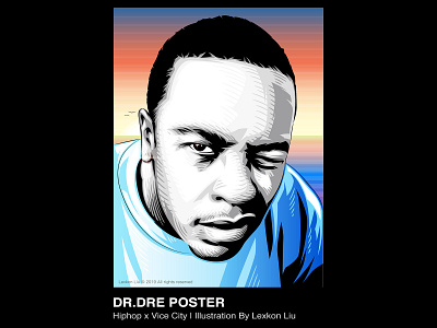 Dr.Dre adobe illustrator draw illustration poster art rapper street vector 品牌化 平面设计