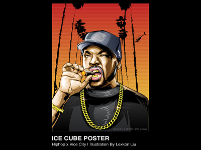 Ice Cube adobe illustrator draw hiphop illustration poster art rap rapper street vector 品牌化 平面设计