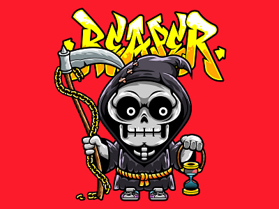 Reaper adobe illustrator cartoon design illustration monster reaper street vector 品牌化 平面设计