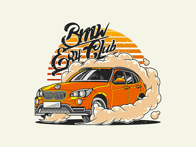 BMW E84 CLUB LOGO bmw branding car design illustration logo street vector 品牌化 平面设计