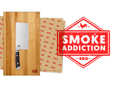 Smoke Addiction BBQ Brand bbq brand hand crafted identity logo logo mark