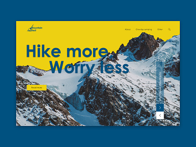 Mountain Inspiration art concept design first screen main screen mountain typography ui ux webdesign
