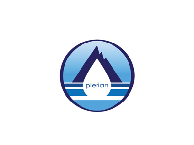 Logo for Pierian Water Systems clean drop droplet filtration letter o mountain ozone pierian water