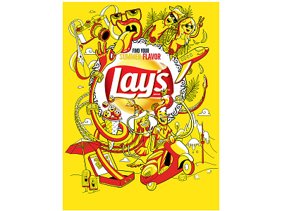 Lays business chips digital art illustration lays