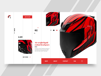 Gladius Helmet Product Page | Web UI adobe xd ecommerce helmet helmets product page protection safety gear ui ui ux ui design ux ux design web design web ui website