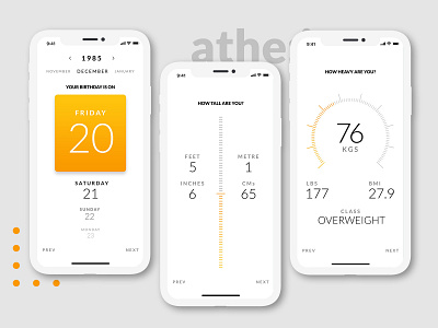 Athelite | Fitness App UI | Mobile UI | App UI adobe xd age fitness app fitness tracker health app height mass ui ui ux ui design ux ux design weight