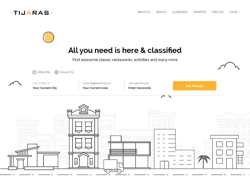 Tijaras - Local search engine adobe xd classifieds landing page search search bar search engine ui ui ux ui design ux ux design web design web ui website yellow pages