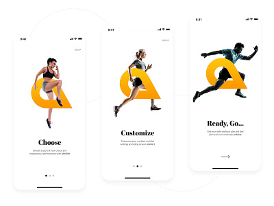 On-boarding screens - Fitness app for athletes app athlete diet app fitness app onboarding sports ui ux