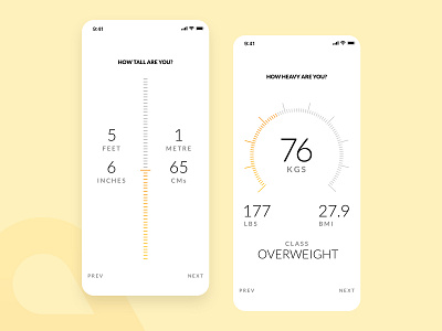 BMI Calculator Mobile UI