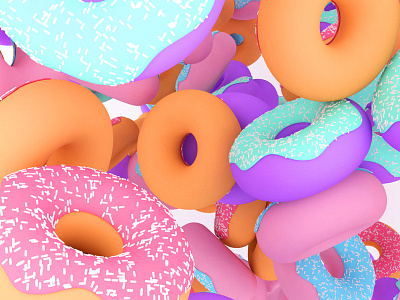 Donuts 3d animation c4d cinema4d donut donuts motion design motion graphics vray