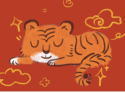 sleeping tiger illustration illustration