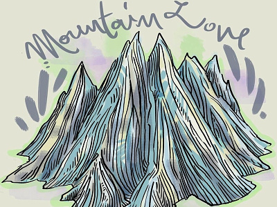 Mountain Love doodle line art mountains photoshop