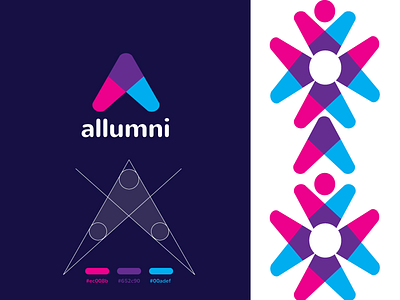 Allumni Branding app branding design illustration illustrator logo minimal ui ux vector