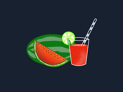 Watermelon design fine art illustration illustrator ui ux vector web