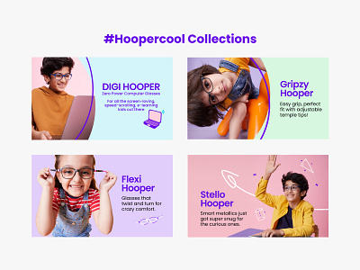 Thematic and functional collections at hooper branding cheerful eyeware fun visual system