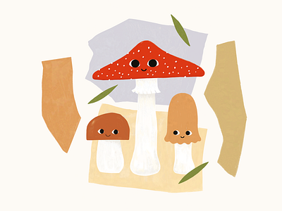 Mushrooms graphic design illustration illustrator kid kids illustration