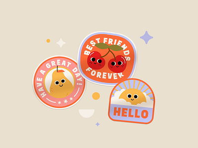 Happy stickers branding design fruits graphic design happy illustration illustrator kids vector