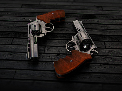 2 Revolvers 3d bullets cinema guns maya pistols revolvers weapons