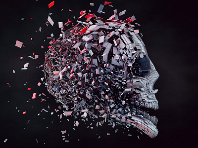 Lovers, Haters 3d c4d shatter skull transform x particles