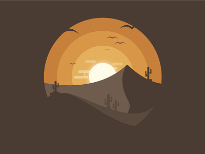 Explorer Series : Desert Sun. desert design dunes gradient graphics illustration illustrator sun sunrise sunset texture